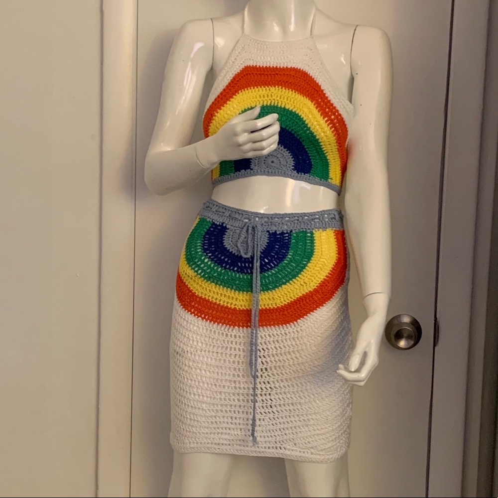 Colorful Knit See Through Sets